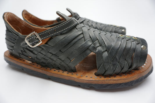 HUARACHES PIHUAMO CLASSIC BLACK SOLID RETRO VINTAGE ACME - MRM67