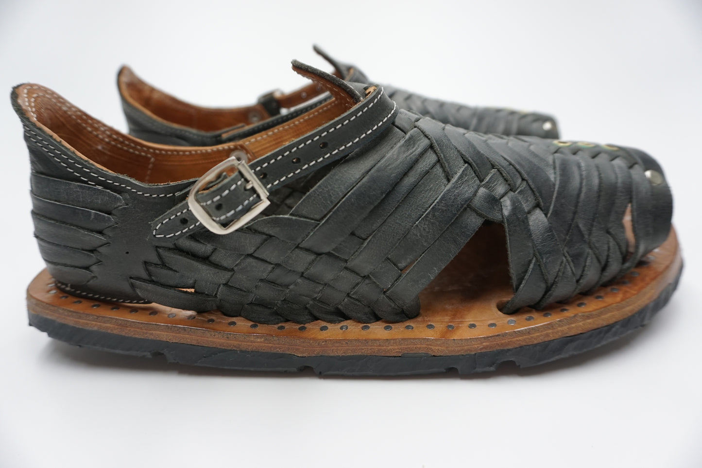 HUARACHES PIHUAMO CLASSIC BLACK SOLID RETRO VINTAGE ACME - MRM67