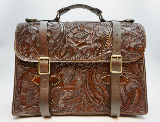 BRIEFCASE COLOR BROWN RETRO VIINTAGE AUTHENTIC LEATHER - MRM373