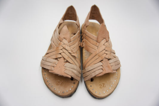 HUARACHES ARAÑITA RUSTICO CRUZADO NATURAL RETRO VINTAGE STYLE MEXICAN SANDALS - MRM09
