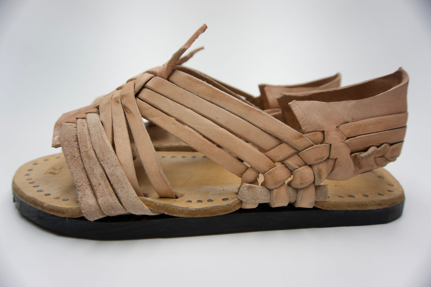 HUARACHES ARAÑITA RUSTICO CRUZADO NATURAL RETRO VINTAGE STYLE MEXICAN SANDALS - MRM09