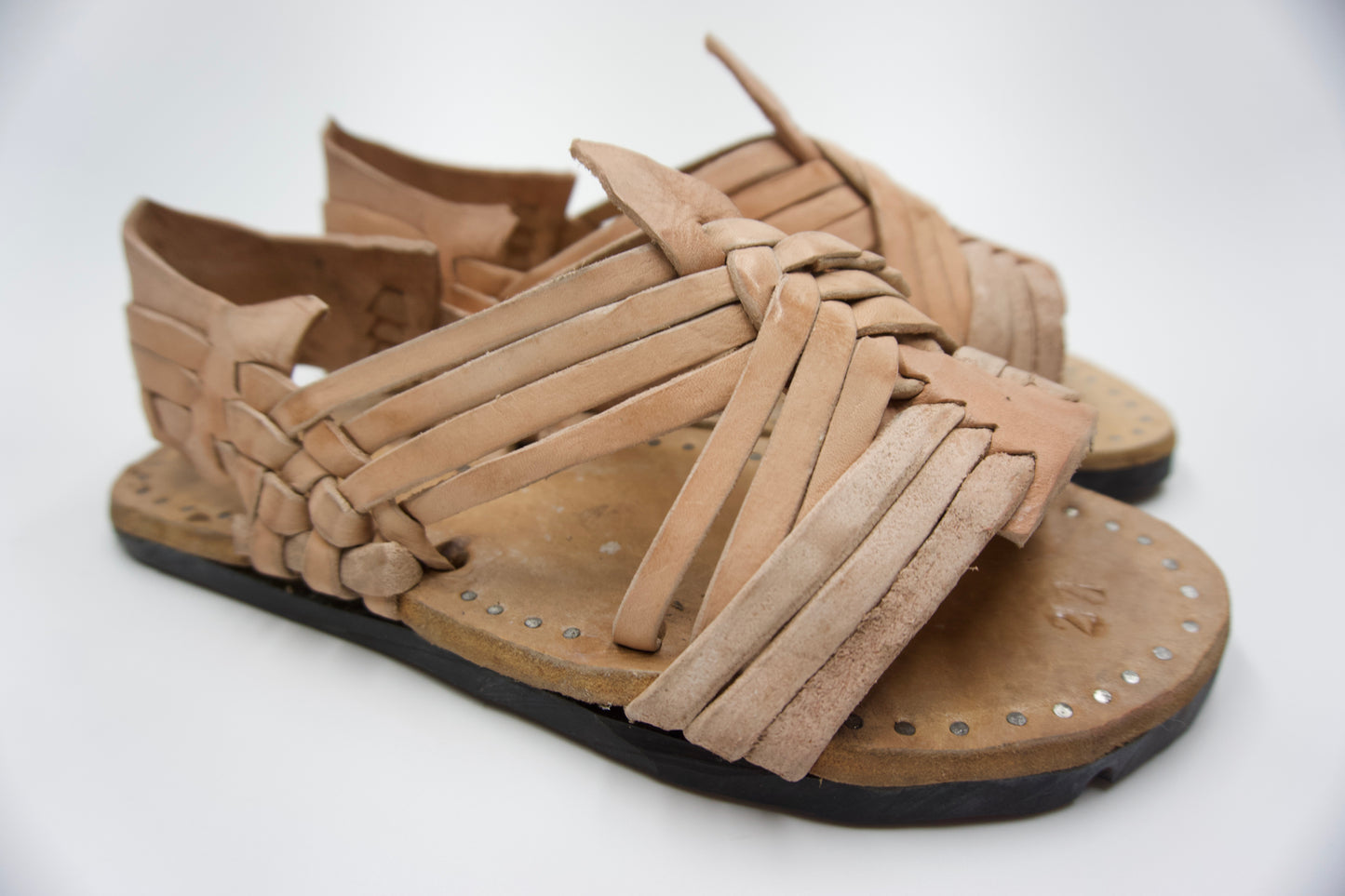 HUARACHES ARAÑITA RUSTICO CRUZADO NATURAL RETRO VINTAGE STYLE MEXICAN SANDALS - MRM09