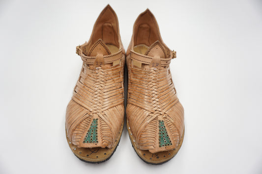 HUARACHES TAMAZULA PUNTA VERDE COLOR NATURAL RETRO VINTAGE MR SOLANO - MRM19