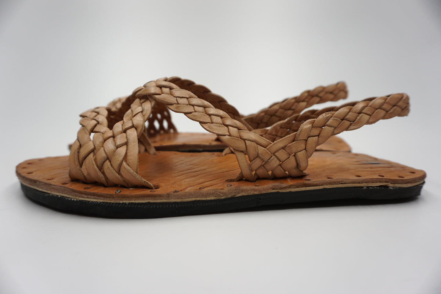 HUARACHES TRENSADO CADENA COLOR BEIGE NATURAL RETRO ACME - MRM21