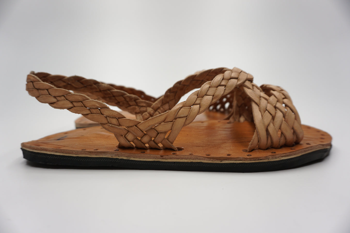 HUARACHES TRENSADO CADENA COLOR BEIGE NATURAL RETRO ACME - MRM21