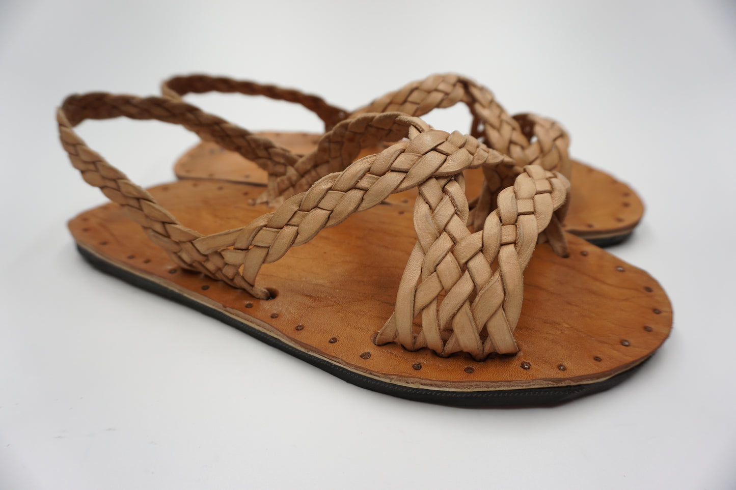HUARACHES TRENSADO CADENA COLOR BEIGE NATURAL RETRO ACME - MRM21