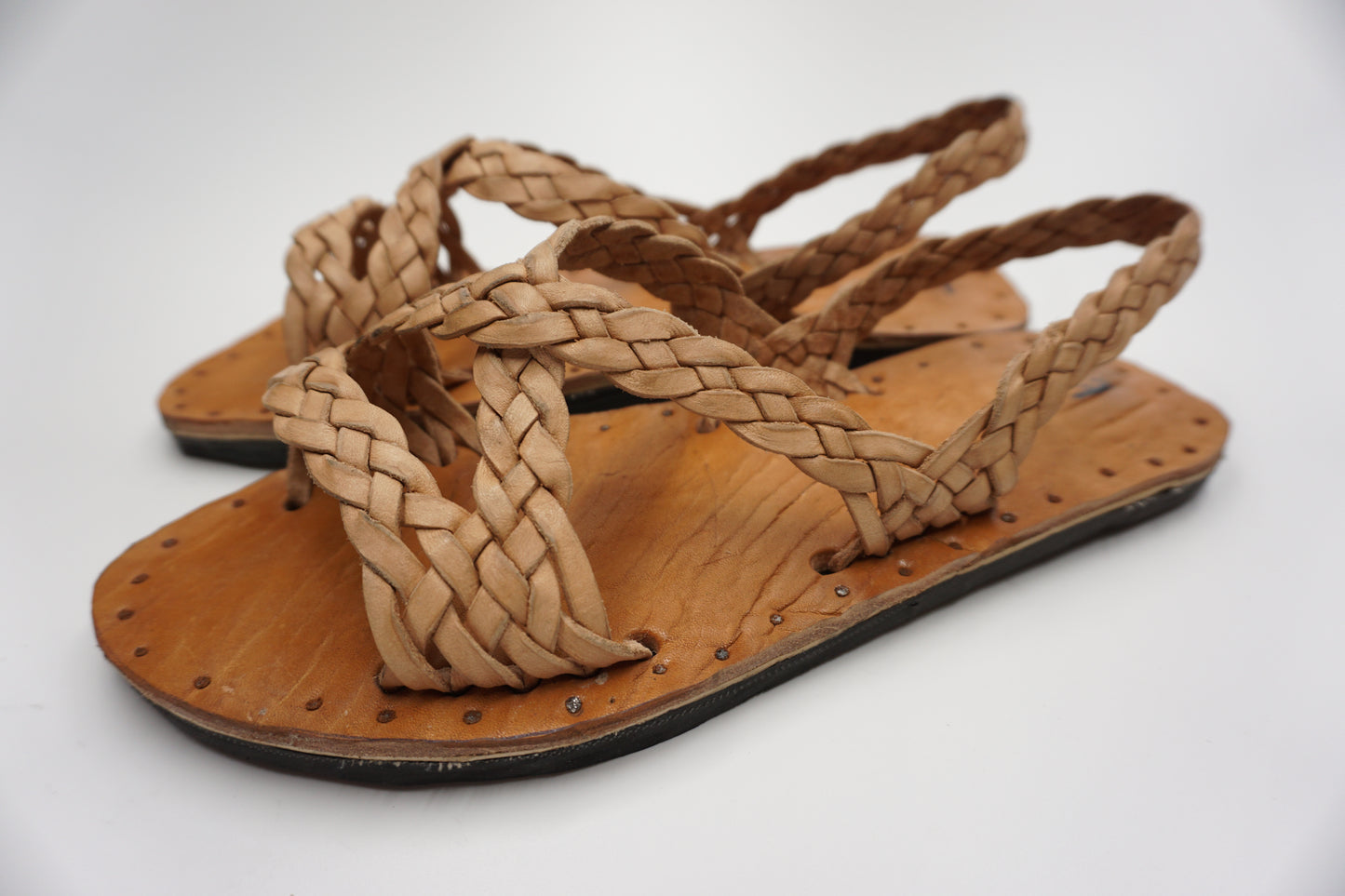 HUARACHES TRENSADO CADENA COLOR BEIGE NATURAL RETRO ACME - MRM21