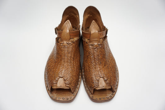 HUARACHES TEJIDO DE PALMITA COLOR BROWN CLEAR RETRO VINTAGE ACME - MRM34