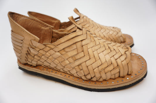 HUARACHE PETATILLO SIMPLE RUSTICO COLOR BEIGE NATURAL RETRO VINTAGE ACME - MRM44